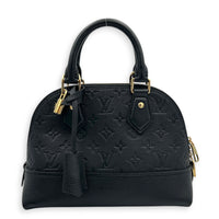 Neo Alma BB Black Top Handle Bag in Monogram Empreinte Leather, Gold hardware
