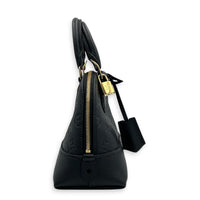 Neo Alma BB Black Top Handle Bag in Monogram Empreinte Leather, Gold hardware
