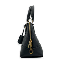 Neo Alma BB Black Top Handle Bag in Monogram Empreinte Leather, Gold hardware