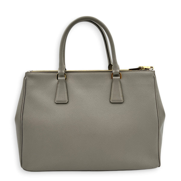 Galleria Beige Top Handle Bag in Saffiano Leather, Gold hardware