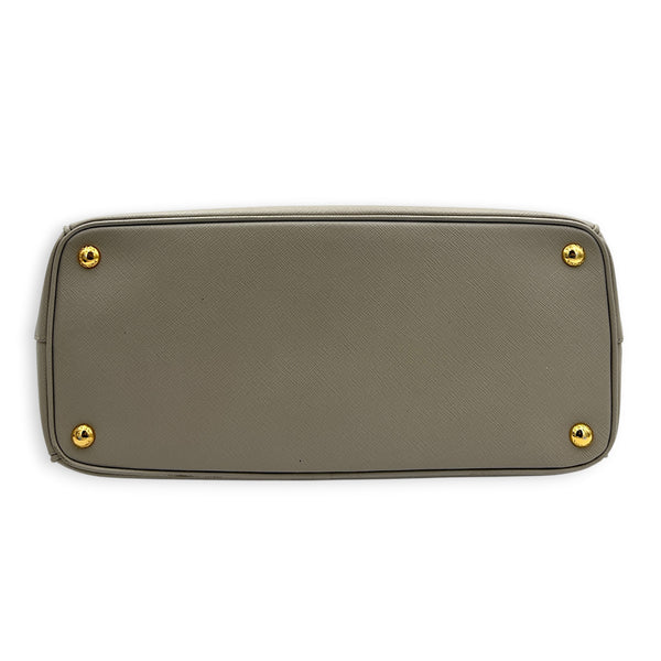 Galleria Beige Top Handle Bag in Saffiano Leather, Gold hardware