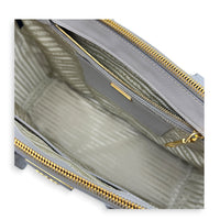 Galleria Beige Top Handle Bag in Saffiano Leather, Gold hardware