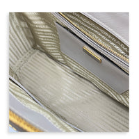 Galleria Beige Top Handle Bag in Saffiano Leather, Gold hardware