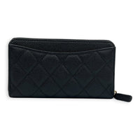 Classic Wallet Black in Caviar Leather, Gold hardware