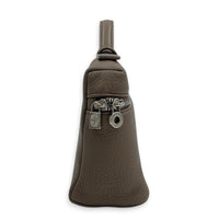 Extra Pocket L19 Taupe Top Handle Bag in Calfskin, Silver hardware