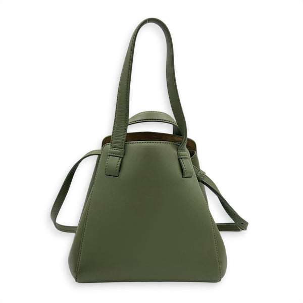 Hammock Nugget Green Top Handle Bag in Calfskin, Gold hardware