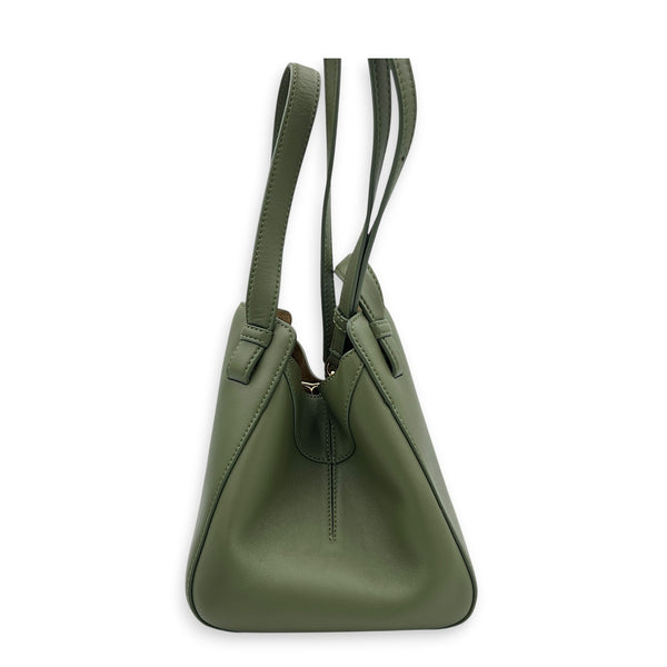 Hammock Nugget Green Top Handle Bag in Calfskin, Gold hardware