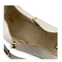 Hammock Medium White Shoulder Bag in Calfskin, Gold hardware