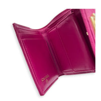 Boy Wallet Small Fuchsia in Caviar Leather, Gold hardware