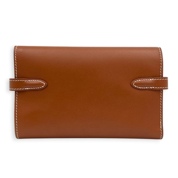 Kelly Depliant Fauve Wallet in Barenia, Palladium hardware