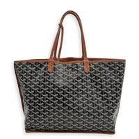 Anjou PM Black Tote Bag in Coated Canvas,  hardware