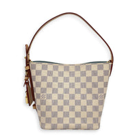 All In BB Damier Azur Top Handle Bag in Coated Canvas, Gold hardware