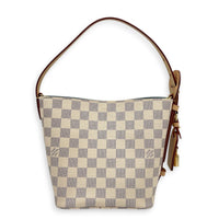 All In BB Damier Azur Top Handle Bag in Coated Canvas, Gold hardware