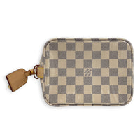 All In BB Damier Azur Top Handle Bag in Coated Canvas, Gold hardware