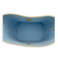 All In BB Damier Azur Top Handle Bag in Coated Canvas, Gold hardware