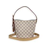All In BB Damier Azur Top Handle Bag in Coated Canvas, Gold hardware