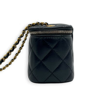 Pearl Crush Vanity Bag Mini Black in Lambskin, Gold hardware