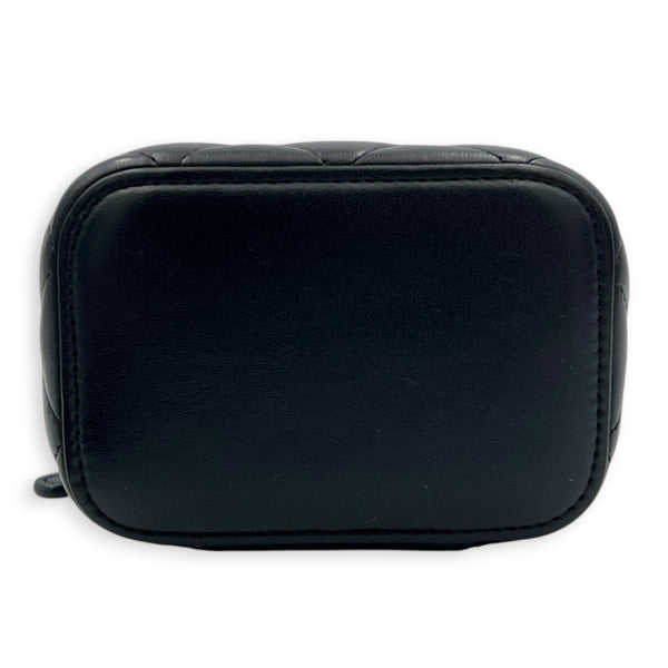 Pearl Crush Vanity Bag Mini Black in Lambskin, Gold hardware