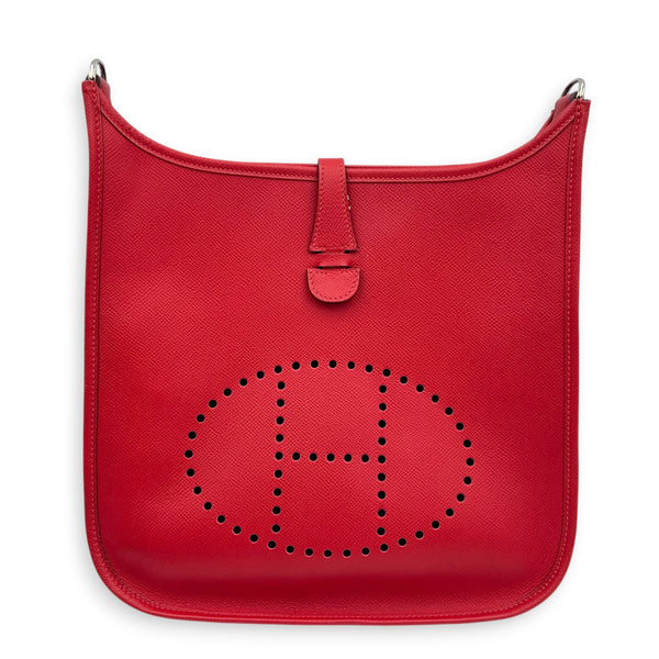 Evelyne III 29 Red Crossbody Bag in Epsom, Palladium hardware