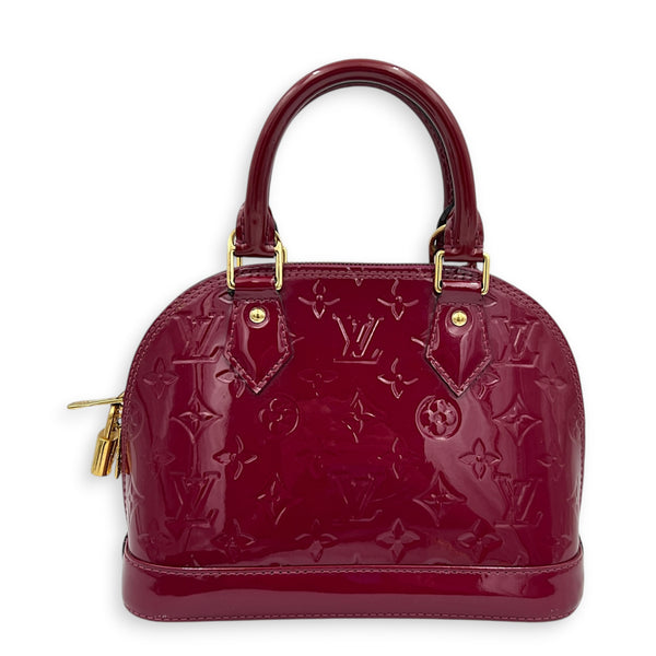 Alma Top Handle Bag BB Indian Rose / Pourpre in Monogram Vernis Leather, Gold hardware