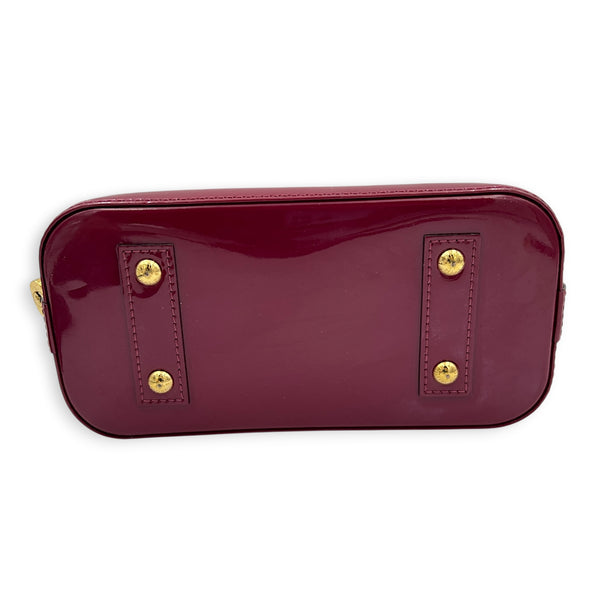 Alma Top Handle Bag BB Indian Rose / Pourpre in Monogram Vernis Leather, Gold hardware
