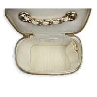 Camelia Vanity Bag Mini White in Lambskin, Gold hardware