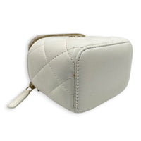 Camelia Vanity Bag Mini White in Lambskin, Gold hardware