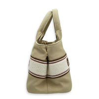 Canapa Tote Bag Small Beige in Canvas, Gold hardware