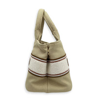 Canapa Tote Bag Small Beige in Canvas, Gold hardware