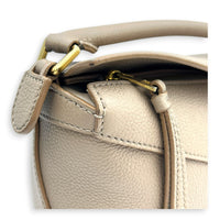 Puzzle Mini Sand Top Handle Bag in Calfskin, Gold hardware