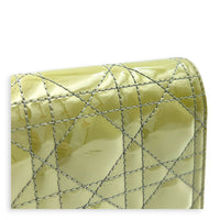 Lady Dior Wallet On Chain Sage Green in Patent Leather, Gold hardware