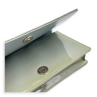 Lady Dior Wallet On Chain Sage Green in Patent Leather, Gold hardware