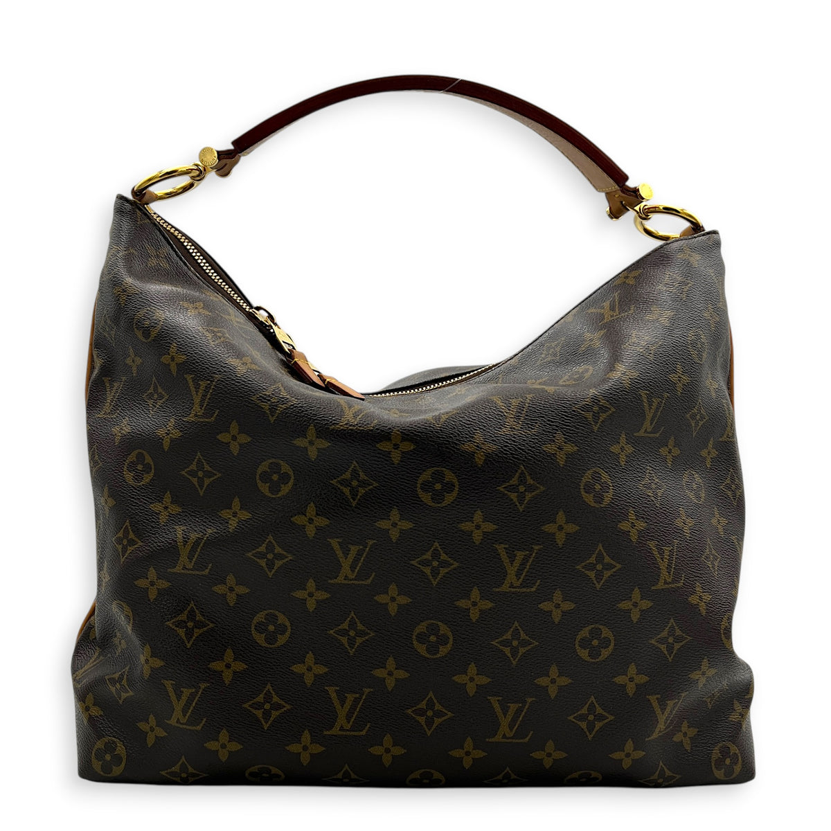 Sully Shoulder Bag Brown in Monogram Coated Canvas, Gold hardware