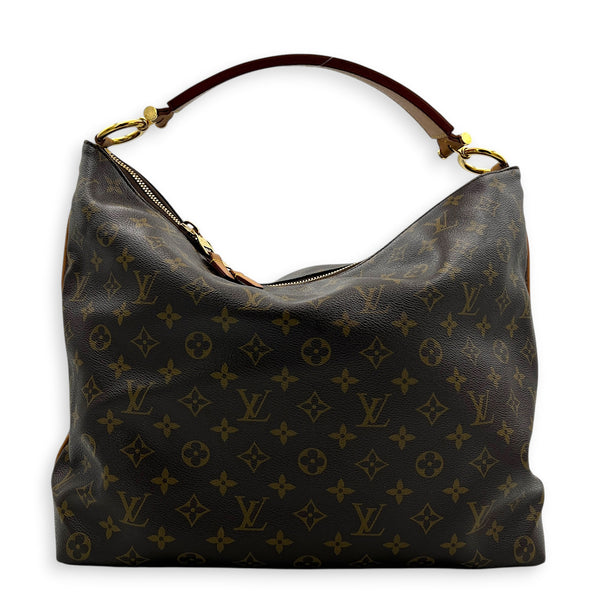 Sully Shoulder Bag Brown in Monogram Coated Canvas, Gold hardware