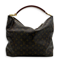 Sully Shoulder Bag Brown in Monogram Coated Canvas, Gold hardware