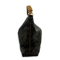 Sully Shoulder Bag Brown in Monogram Coated Canvas, Gold hardware