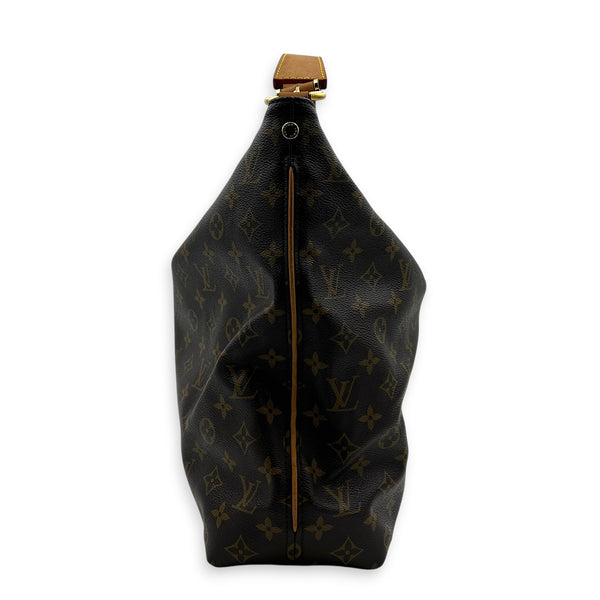 Sully Shoulder Bag Brown in Monogram Coated Canvas, Gold hardware