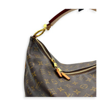 Sully Shoulder Bag Brown in Monogram Coated Canvas, Gold hardware