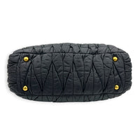 Matelassé Top Handle Bag Black in Nappa Leather, Gold hardware