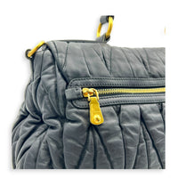 Matelassé Top Handle Bag Black in Nappa Leather, Gold hardware