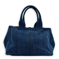 Canapa Tote Bag Large Blue in Denim, Gold hardware