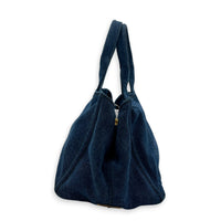 Canapa Tote Bag Large Blue in Denim, Gold hardware