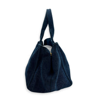 Canapa Tote Bag Large Blue in Denim, Gold hardware