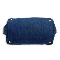 Canapa Tote Bag Large Blue in Denim, Gold hardware
