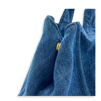 Canapa Tote Bag Large Blue in Denim, Gold hardware