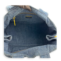 Canapa Tote Bag Large Blue in Denim, Gold hardware
