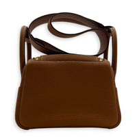 Lindy II Mini Gold Shoulder Bag in Clemence, Gold hardware