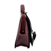 Lady Stirrup Red Top Handle Bag in Calfskin, Gold hardware