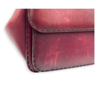 Lady Stirrup Red Top Handle Bag in Calfskin, Gold hardware