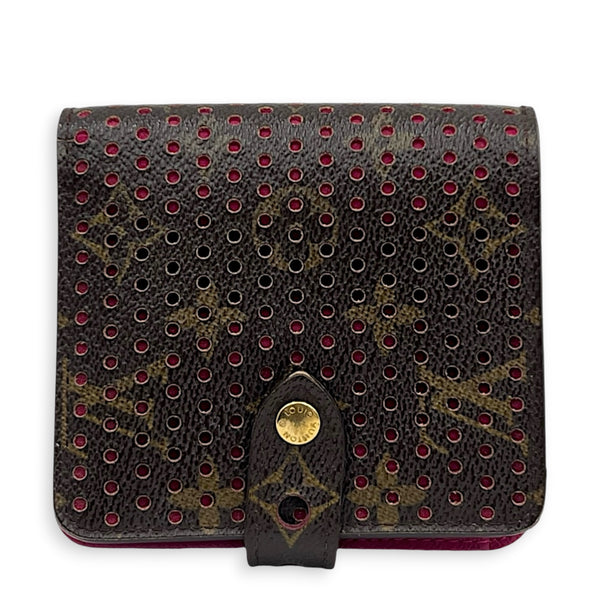 Perforatted  Wallet Brown in Monogram Coated Canvas, Gold hardware